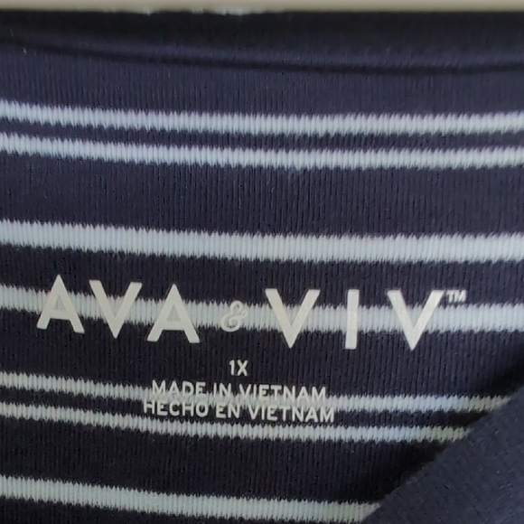 Ava & Viv T Shirt Summer Stripe Dress, Navy & White, Women Size 1X (16W/18), NWT - Picture 5 of 8